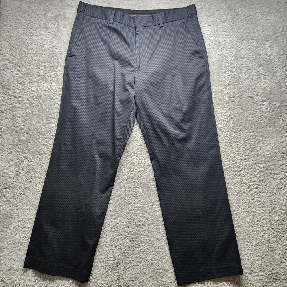 Express Producer Mens Black Pinstripe Pants Size 34x30 Slacks Dress Pants Formal